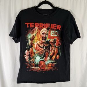 Terrifier Shirt Men's Medium Black Graphic Print Short Sleeve 100% Cotton